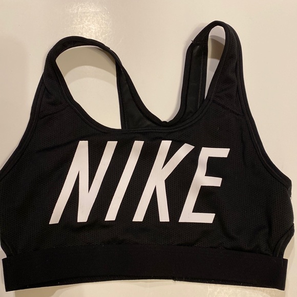 Nike Other - XS Nike mesh back Dri-Fit sports bra “Nike” signature logo white swoosh XSmall